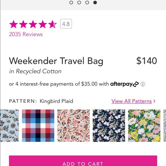 Best Selling Vera Bradley Weekender Travel Bag - MOONLIGHT GARDEN - Picture 8 of 10